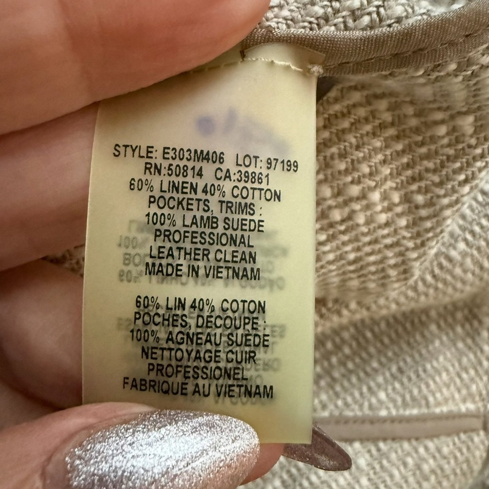 Elie Tahari Cream Textured Suede Knit Jacket Size Minimalist Neutral Luxury - Picture 7 of 16